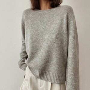 Jenni Kayne Everyday Sweater Light Gray Crew Neck Sweater